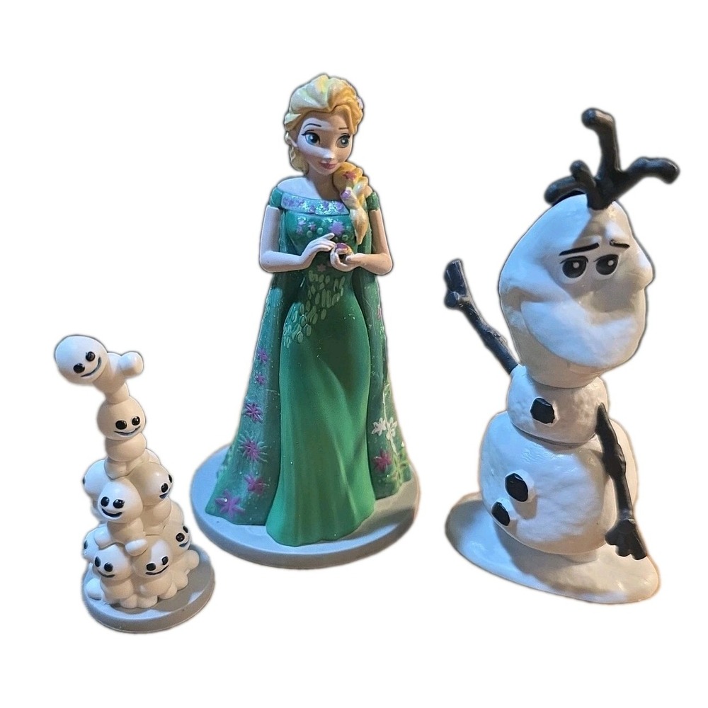 Set of 3 Disney Frozen Cake Toppers Disney Frozen Elsa Olaf Snowgies Figures